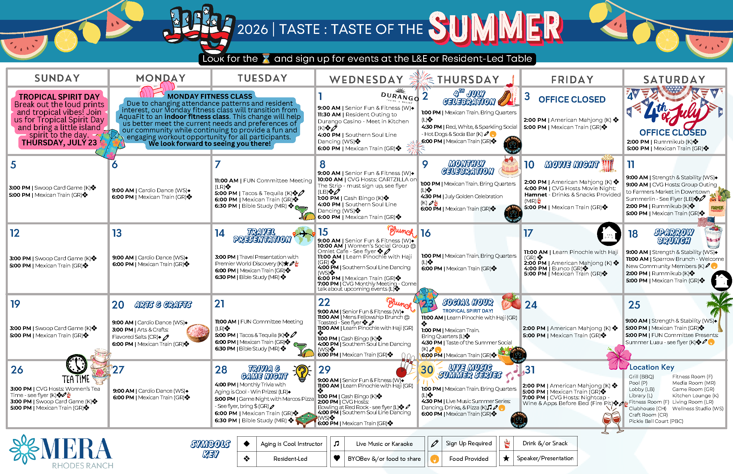 July Event Calendar July Event Calendar