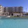 a pool in front of a building